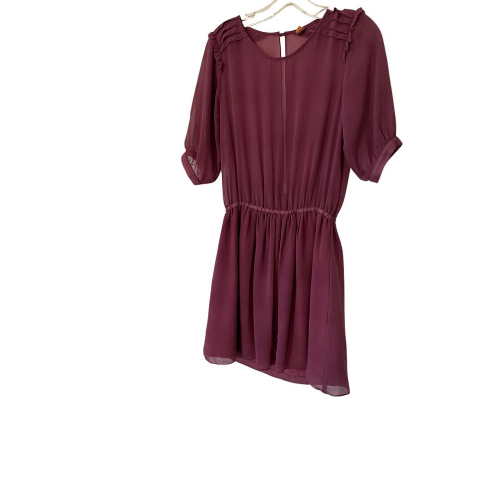 Farm Rio Rose Drop Waist Mini Dress Semi-Sheer SZ M OPEN BACK